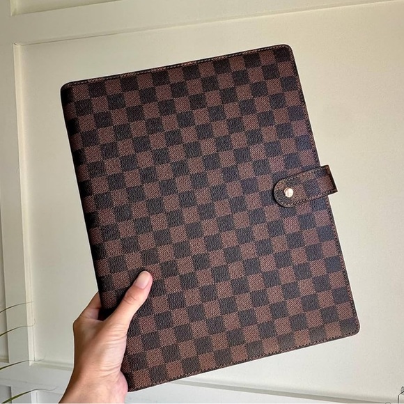 Checkered PU Leather Padfolio Agenda - Picture 6 of 7